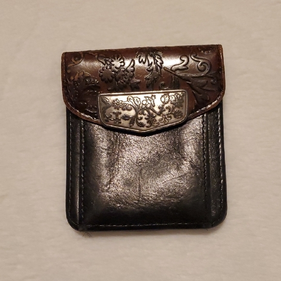 Brighton Handbags - "Brighton"  Vintage Leather Wallet with Decorative silver Accent